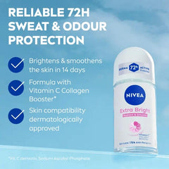 NIVEA Extra Bright collagen-boosting formula supports firmer underarms.