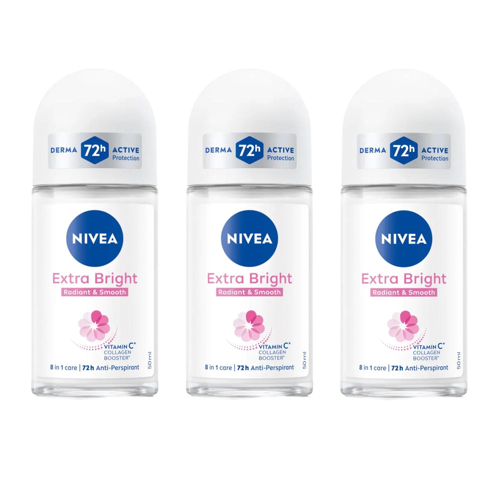 NIVEA Extra Bright roll-on underarm application shows smooth, even skin.