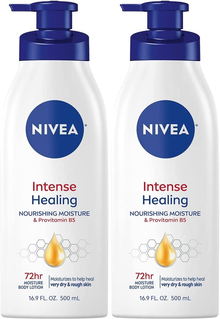 NIVEA Intense Healing Lotion pack-2 delivering long-lasting moisture.