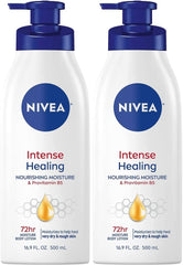 NIVEA Intense Healing Lotion pack-2 delivering long-lasting moisture.