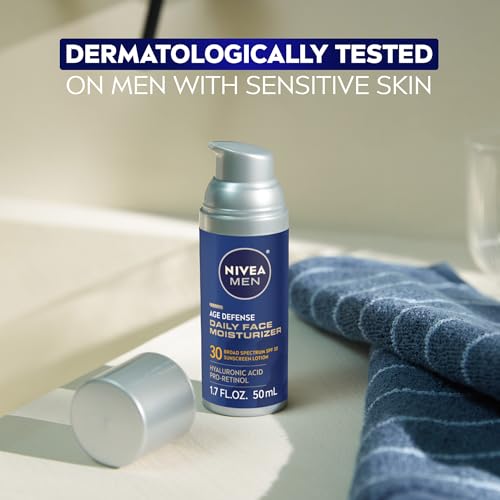 NIVEA MEN Age Defense 24-hour moisture close-up on skin