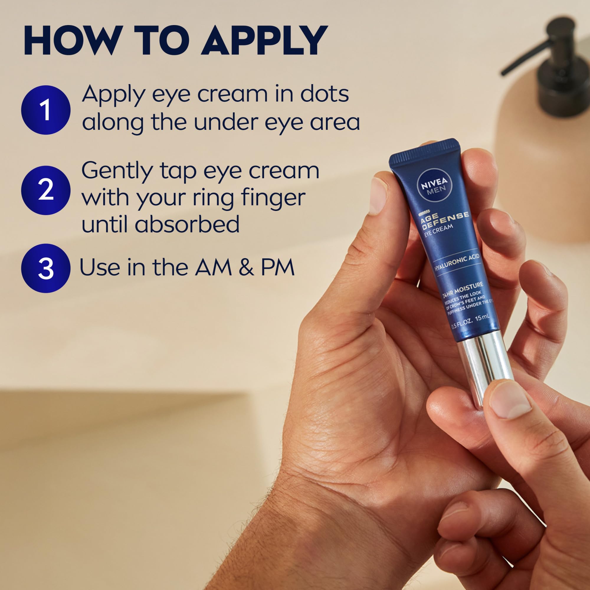 NIVEA MEN Age Defense Eye Cream dermatologist-tested for sensitive skin