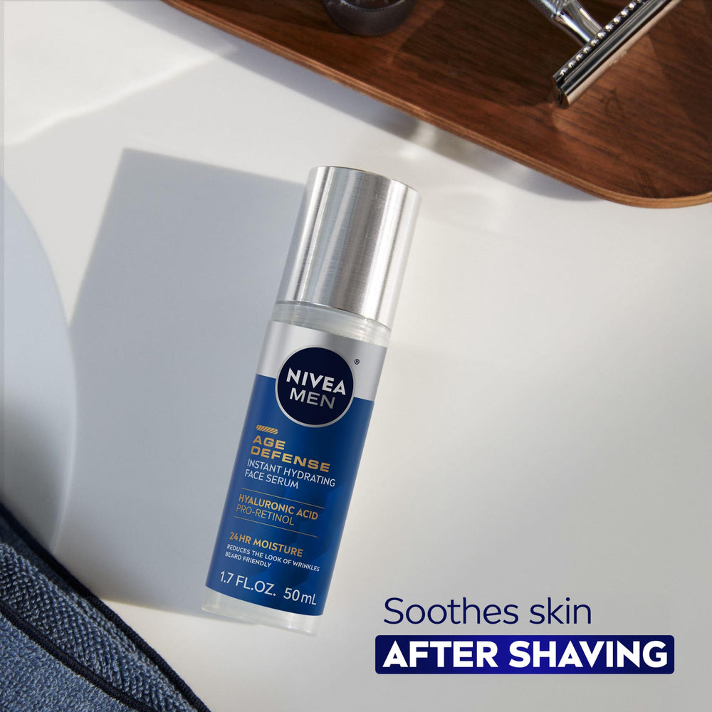 NIVEA MEN Age Defense skincare routine in action on a man's face