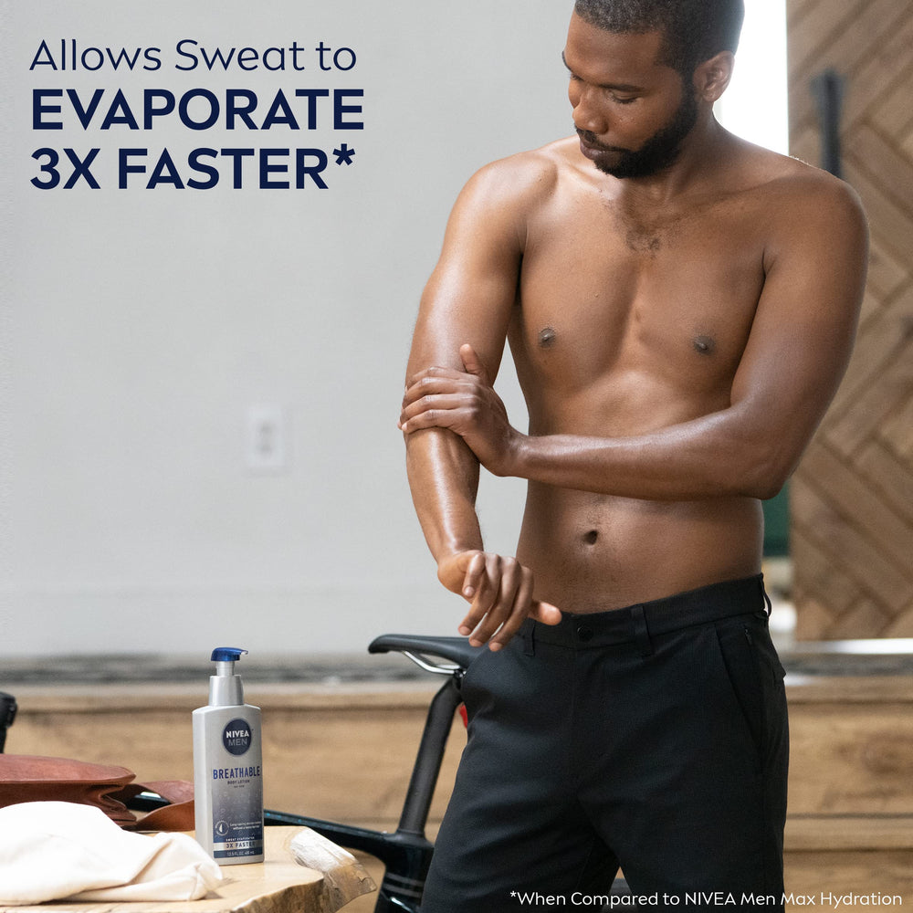 NIVEA MEN ingredients image shows shea butter and vitamins C and E.