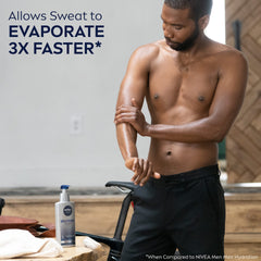 NIVEA MEN ingredients image shows shea butter and vitamins C and E.