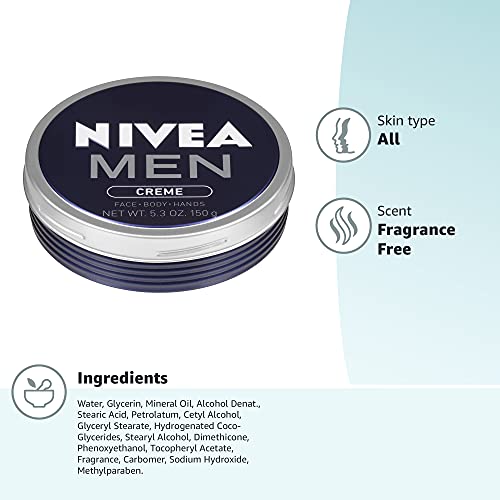 NIVEA MEN Creme packaging highlights a masculine spicy-woody scent.