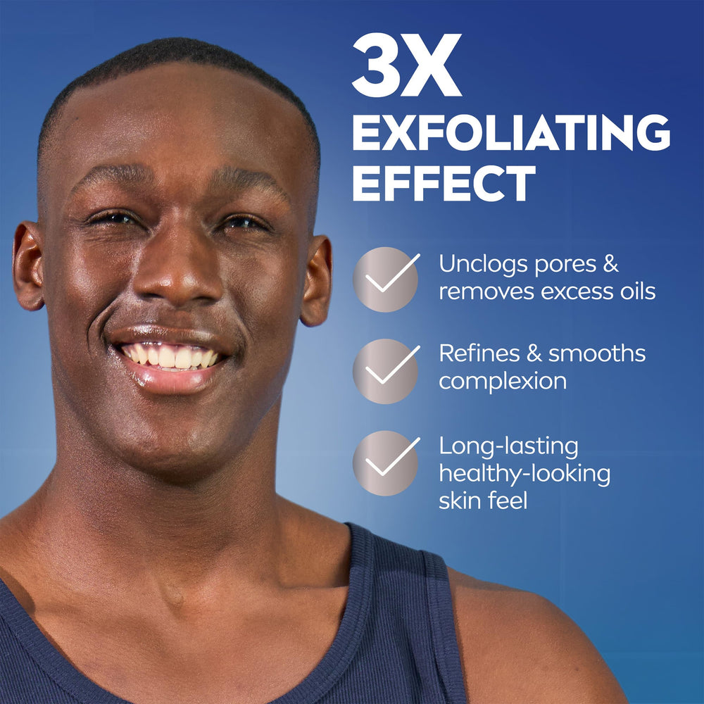 Beard-friendly formula of NIVEA MEN Deep Clean charcoal face wash for daily grooming.