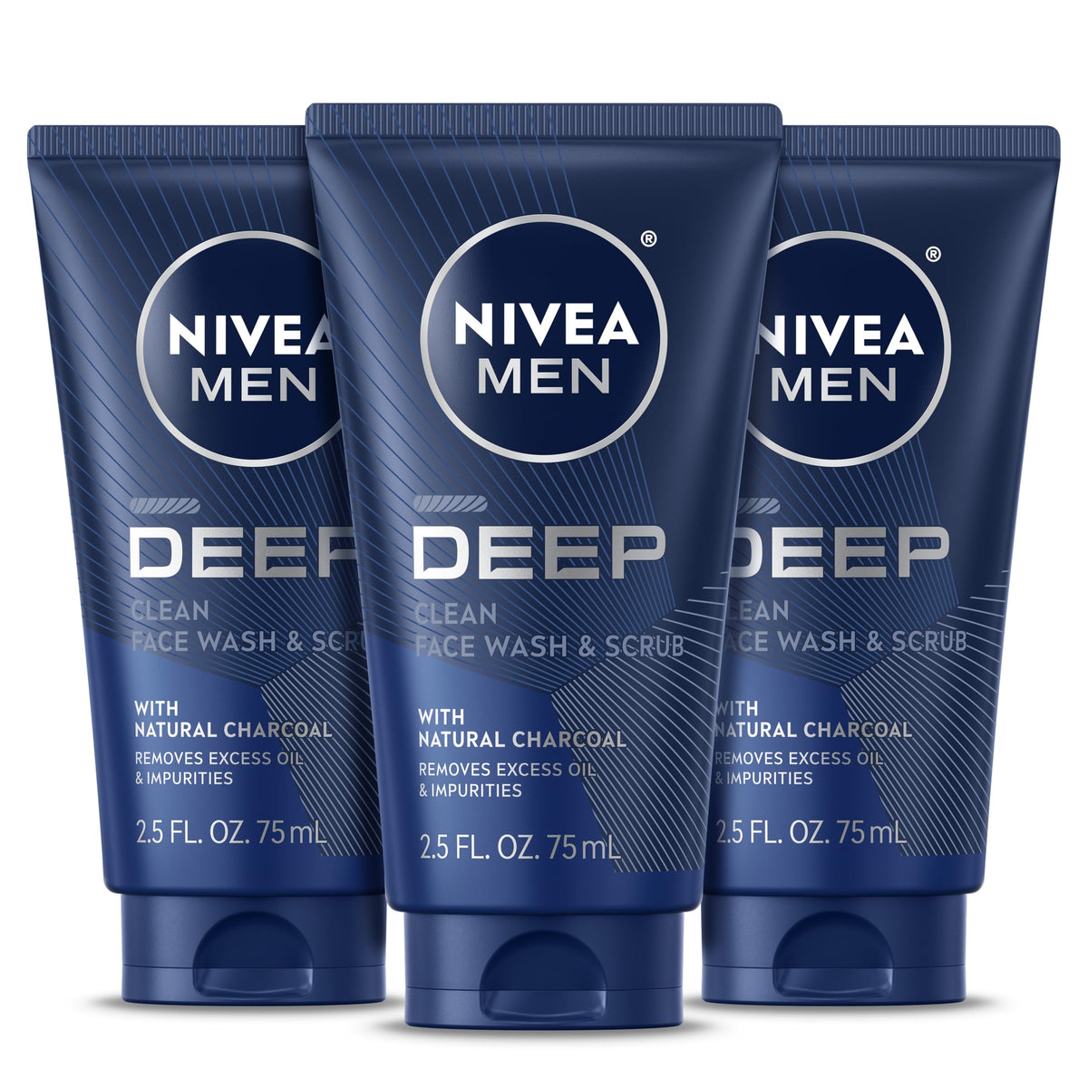 NIVEA MEN Deep Clean charcoal bottle pour for oil control and refreshing skin.