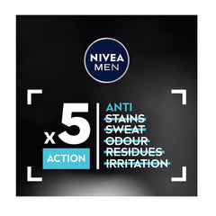 NIVEA Men Invisible spray nozzle demonstrates quick-dry, non-sticky feel.
