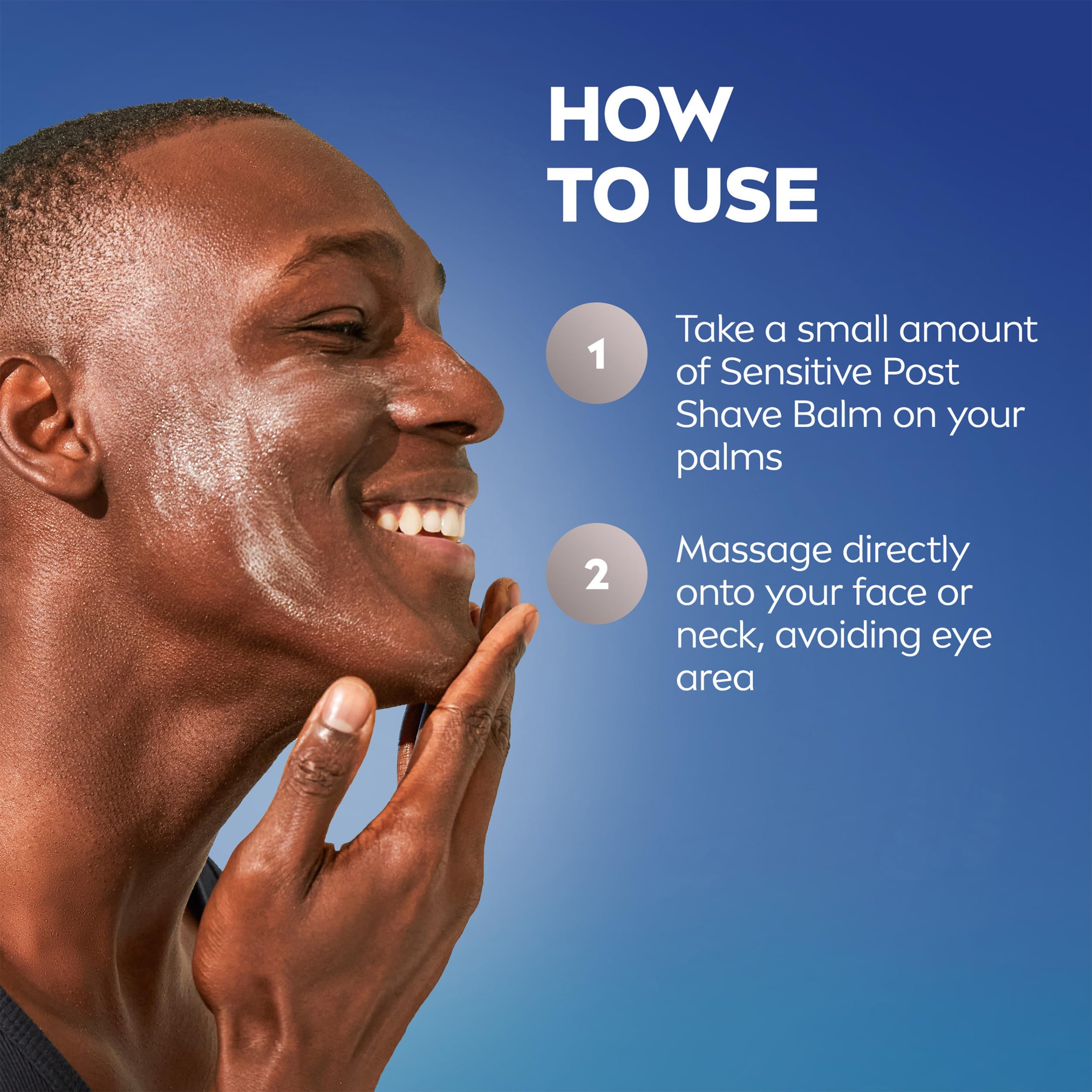 NIVEA MEN balm applied to the cheek during a routine
