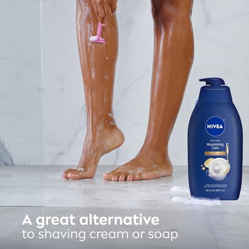 NIVEA Nourishing Care as shaving alternative—creamy lather ready.