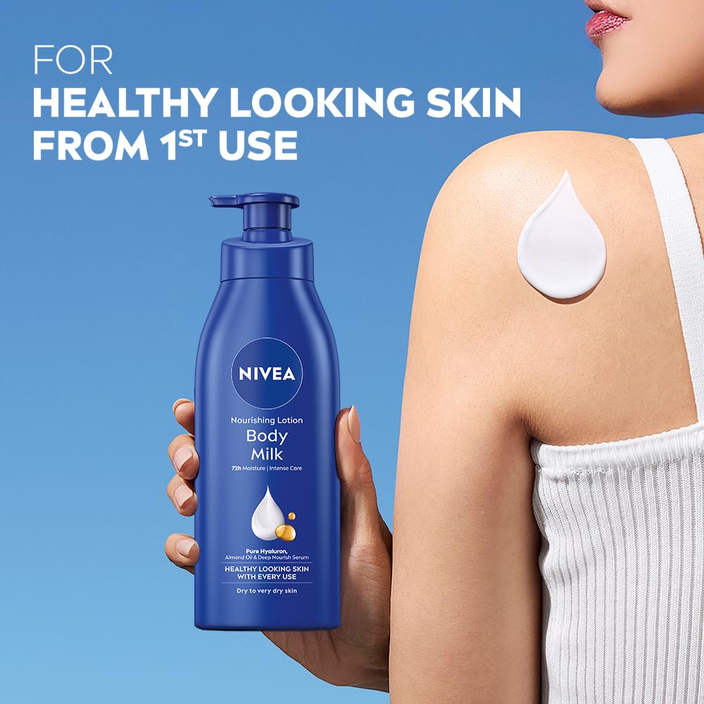 NIVEA Nourishing Lotion pump bottle makes application easy and tidy.