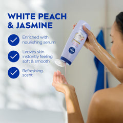 NIVEA nourishing serum oils close-up highlighting moisture-rich blend.