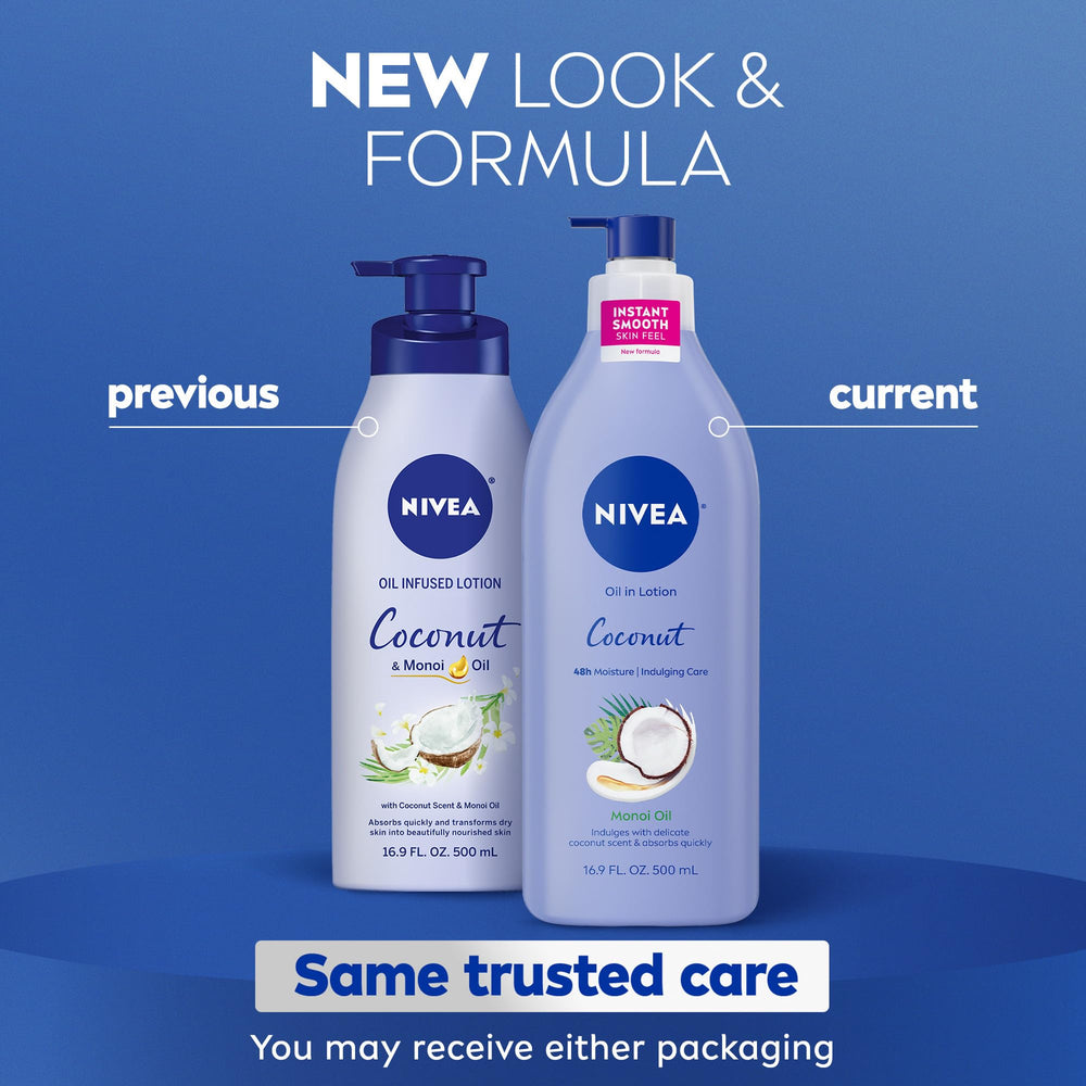 NIVEA Oil Infused Lotion coconut monoi pump-top for easy dispensing