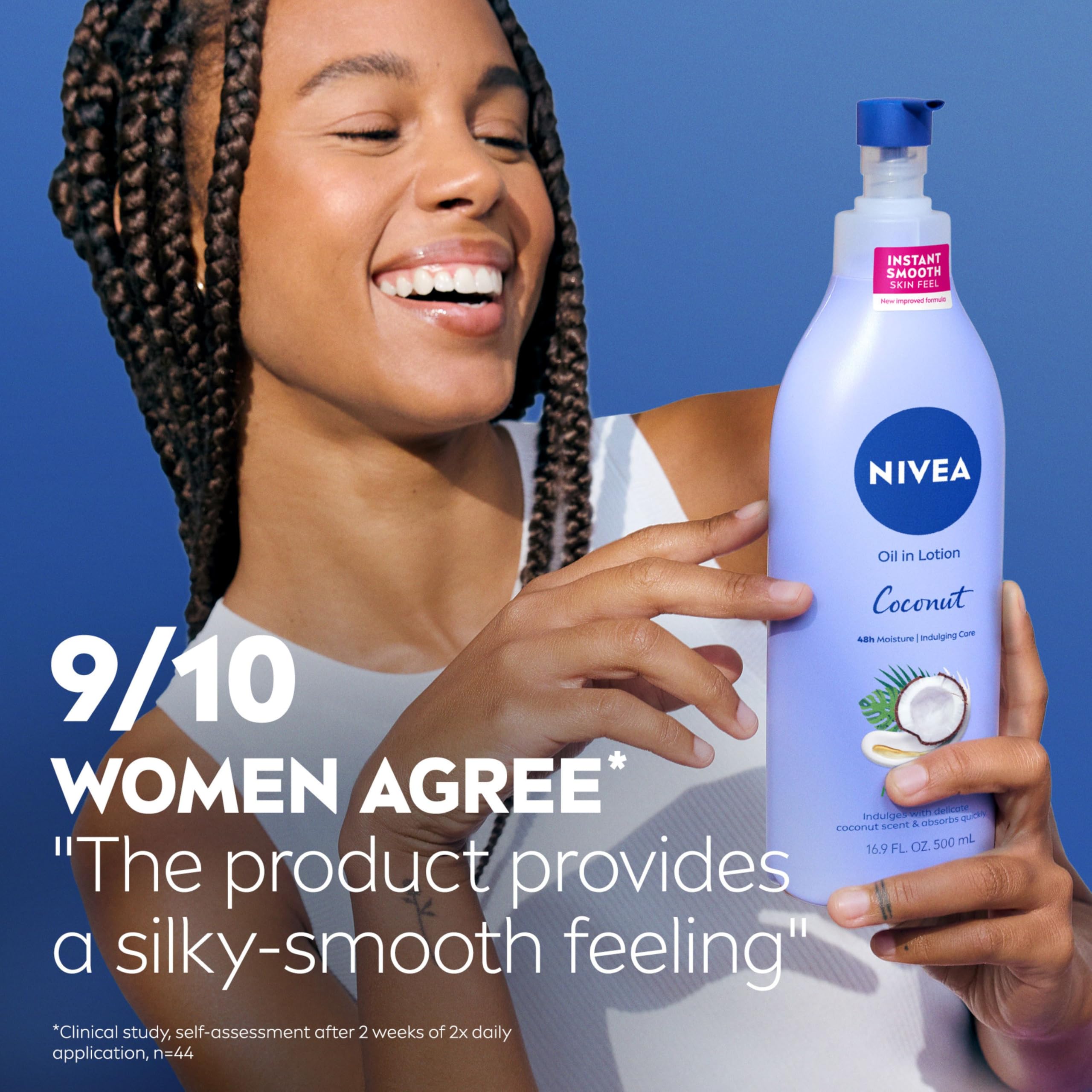 Hands and feet care use with NIVEA coconut lotion