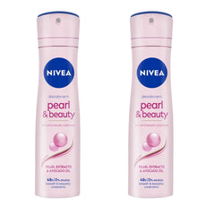 NIVEA Pearl & Beauty antiperspirant spray bottle for all-day freshness and gentle underarm care