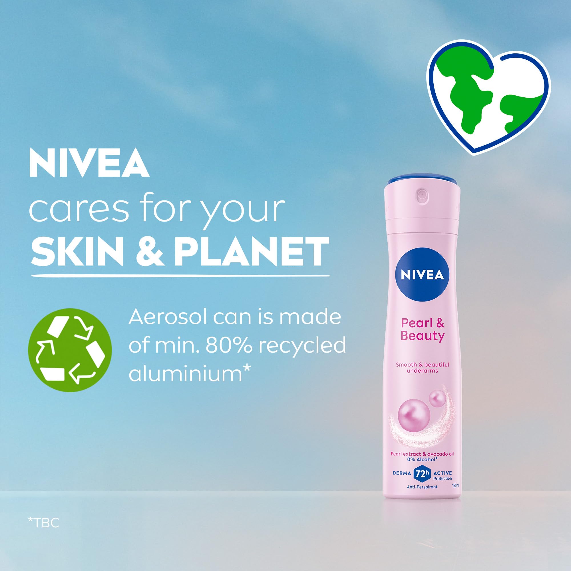 NIVEA Pearl Beauty Spray delivers up to 48-hour perspiration regulation.