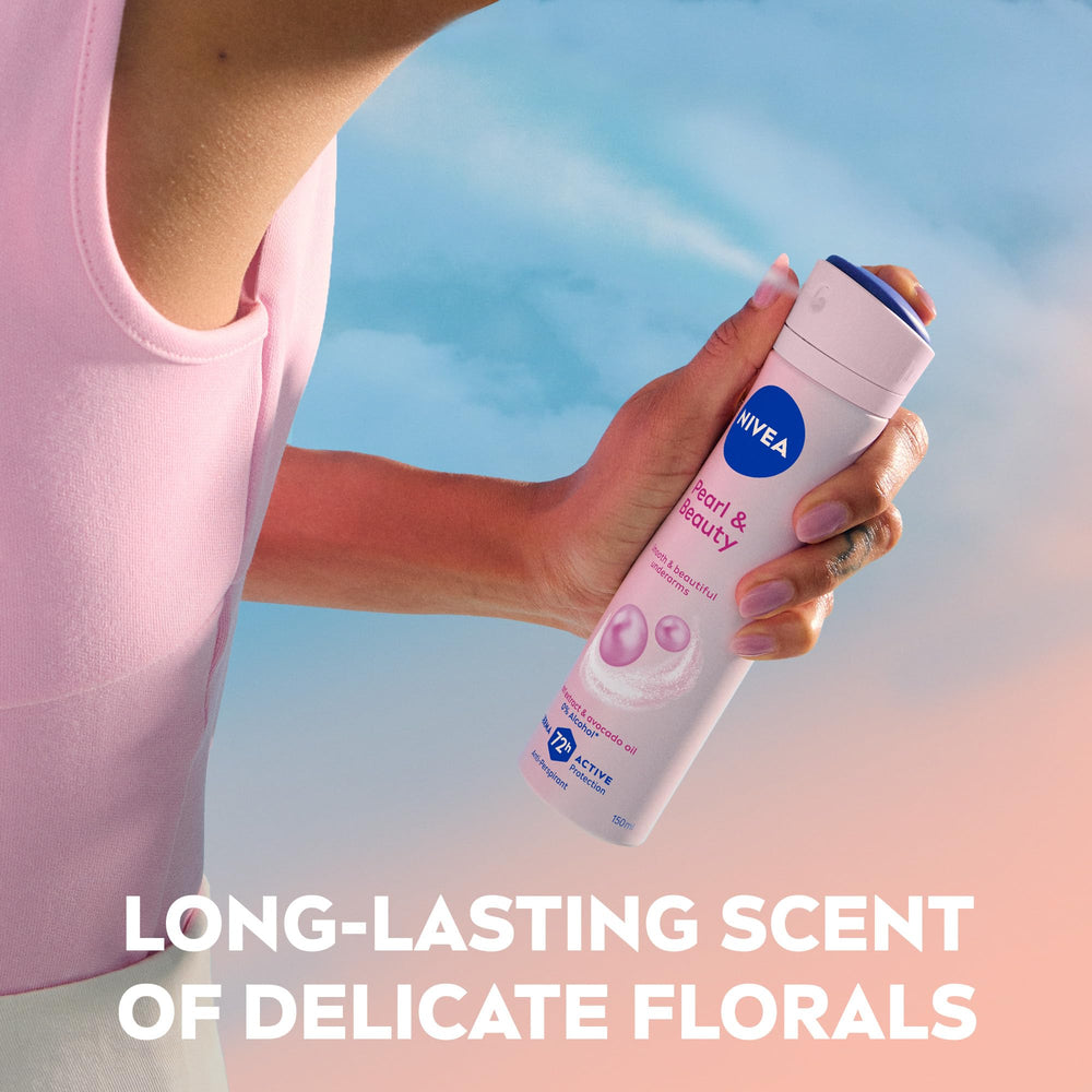 NIVEA Pearl Beauty Spray alcohol-free formula respects delicate skin.