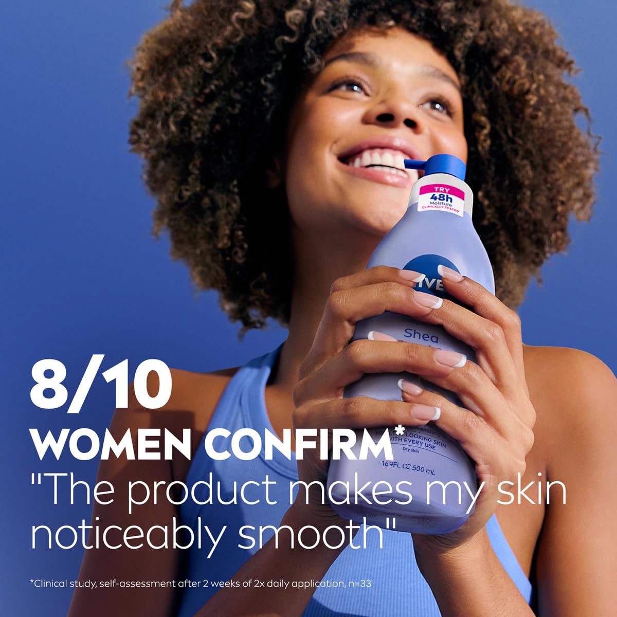 NIVEA Shea Nourish dermatologically tested badge on packaging.