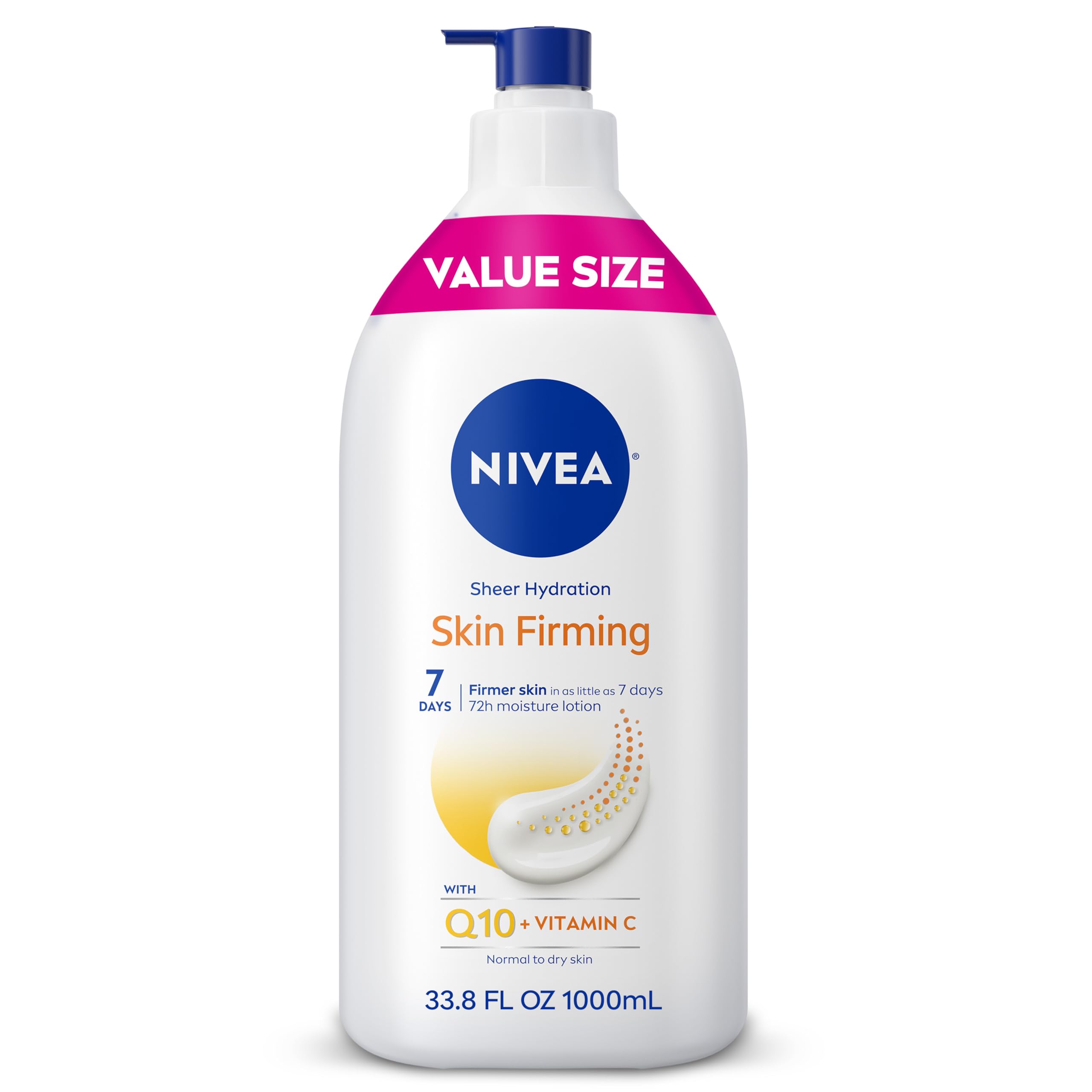 NIVEA Sheer Hydration bottle pump for easy daily application on normal to dry skin.