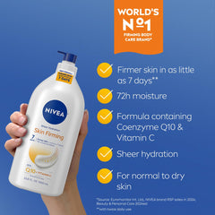 NIVEA packaging highlights moisture and subtle firming claims.