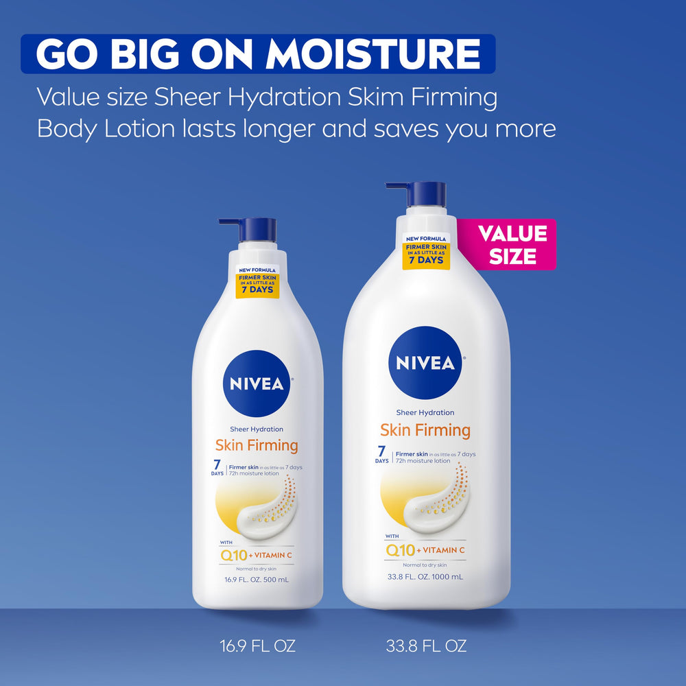 NIVEA bottle label notes 50% recycled plastic content.