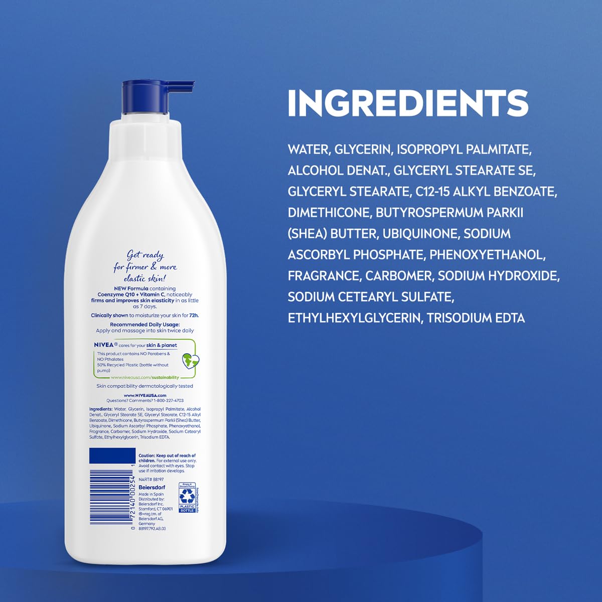 NIVEA new look bottle features updated formula and design.