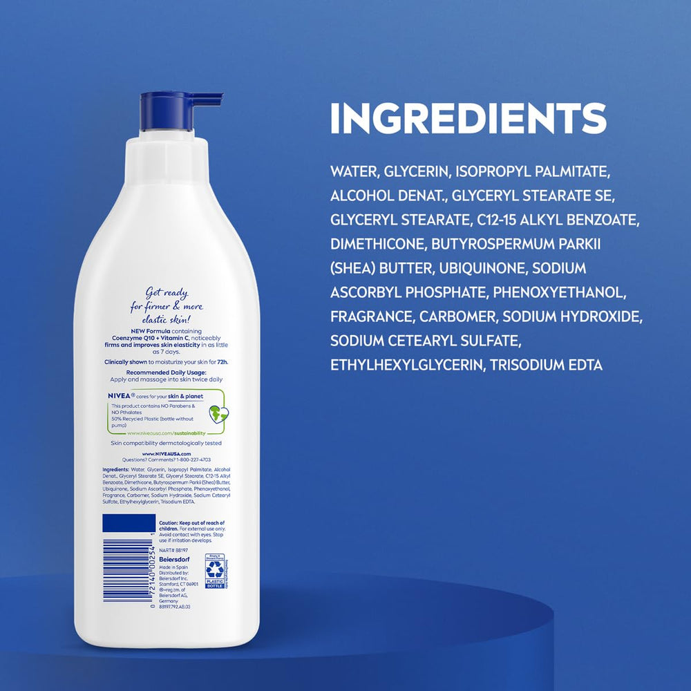NIVEA new look bottle features updated formula and design.
