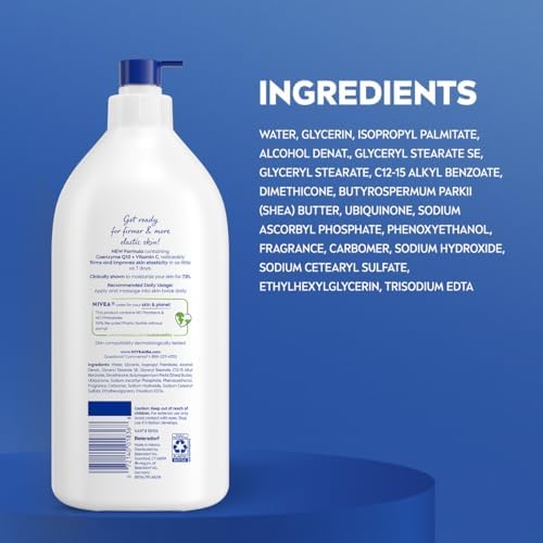 NIVEA pump bottle shown in a daily skincare setup.