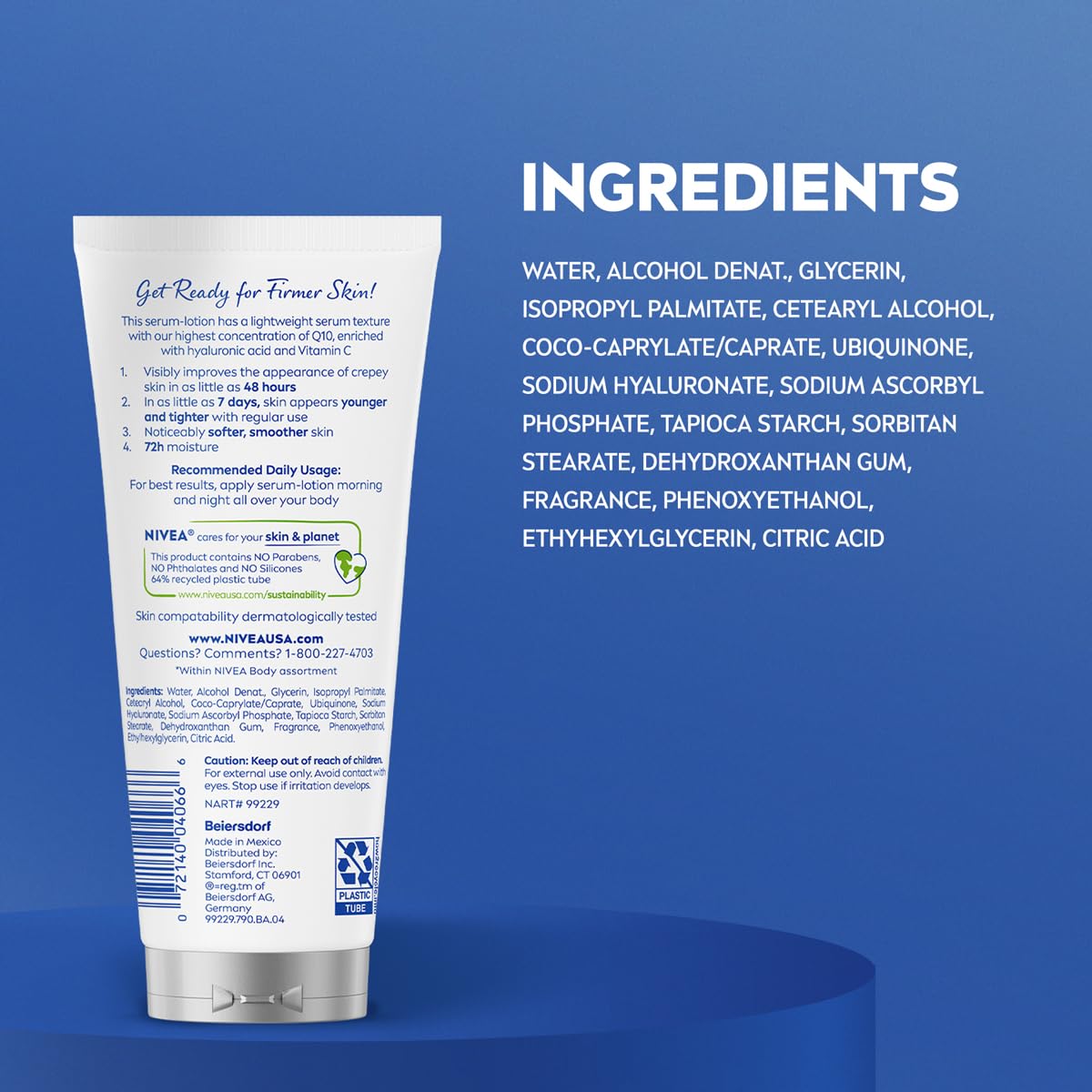 Eco-friendly packaging indicating 64% recycled plastic