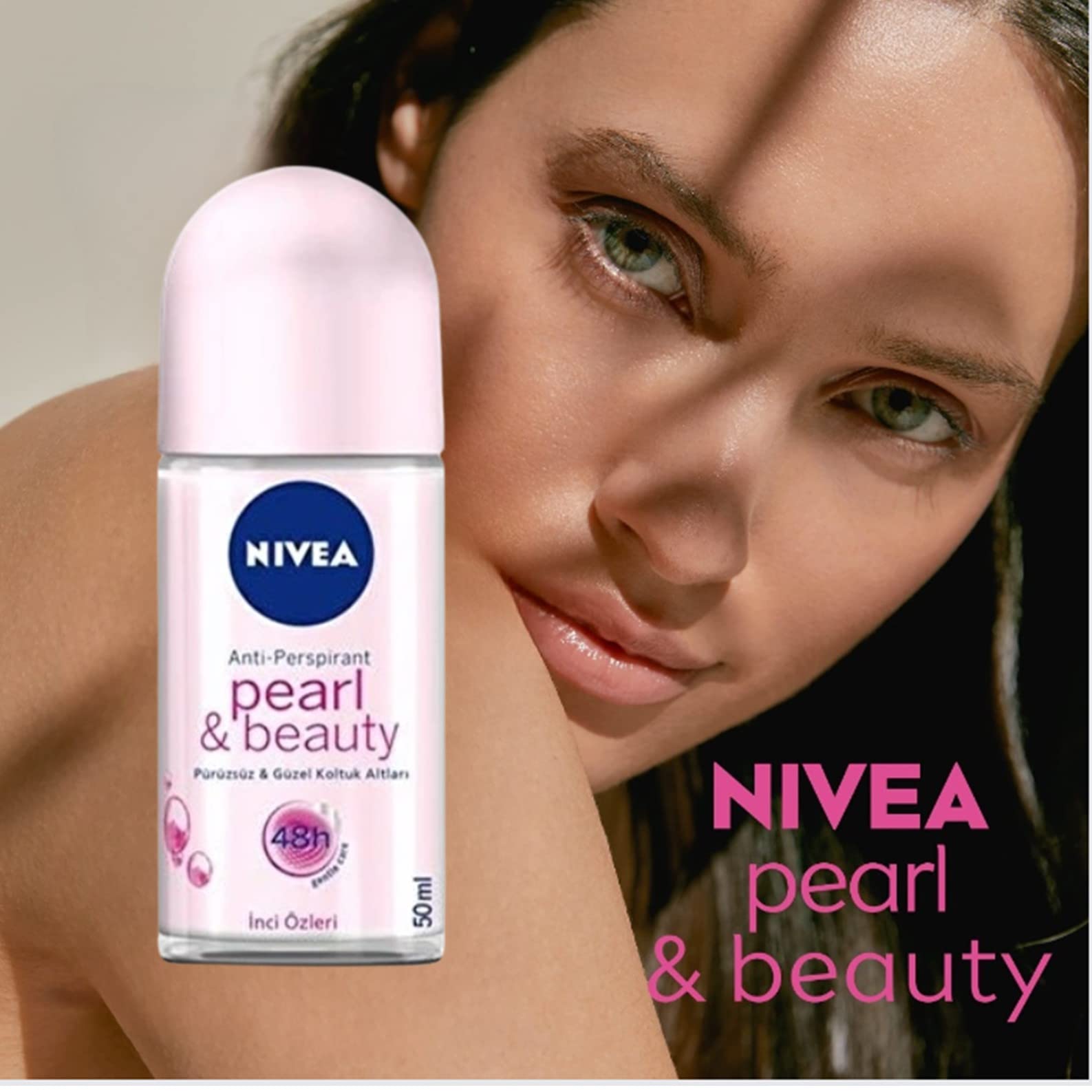 NIVEA Pearl & Beauty roll-on with smooth glide for comfortable daily use.