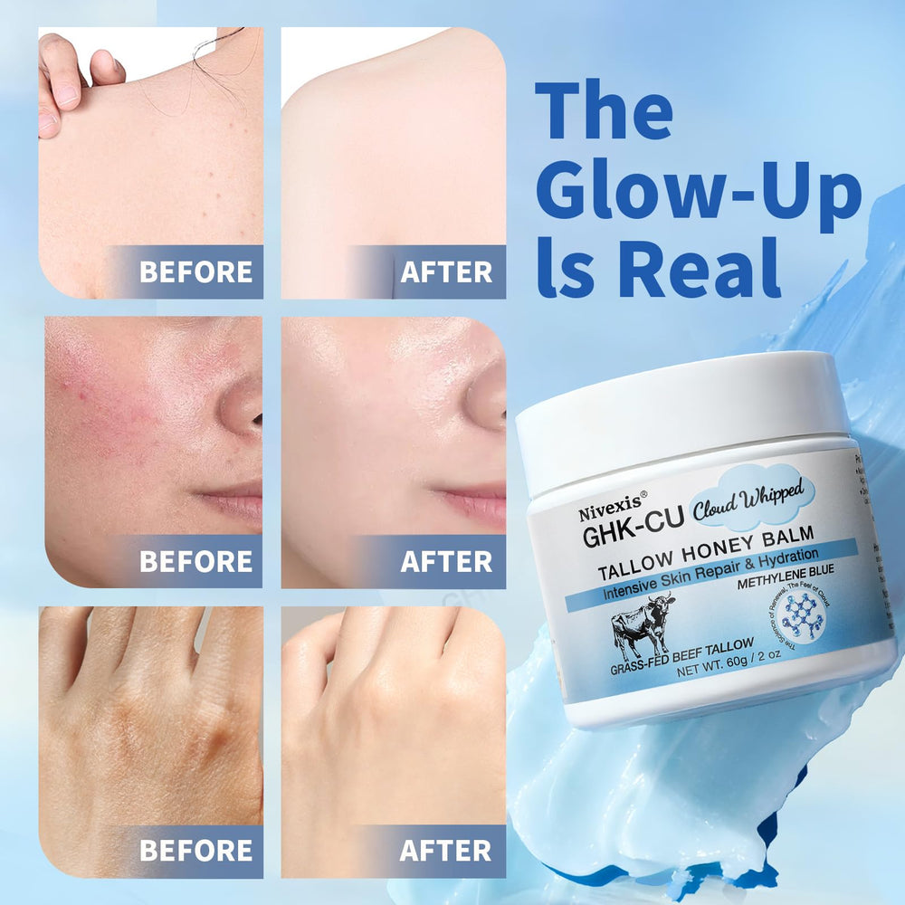 Lightweight, fast absorbing balm texture shown for face and body