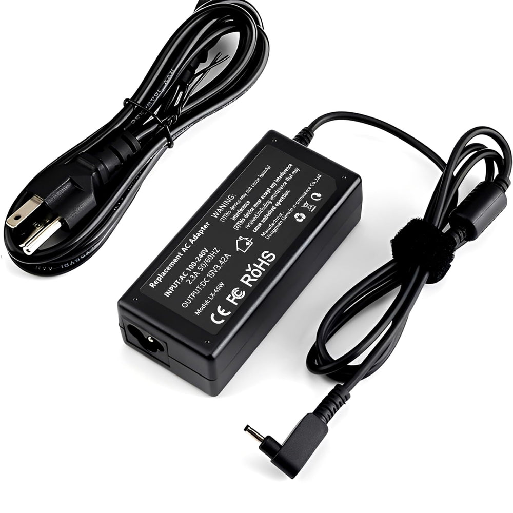Nivjuky 65W Chromebook charger shows 19V output for reliable charging on the go.