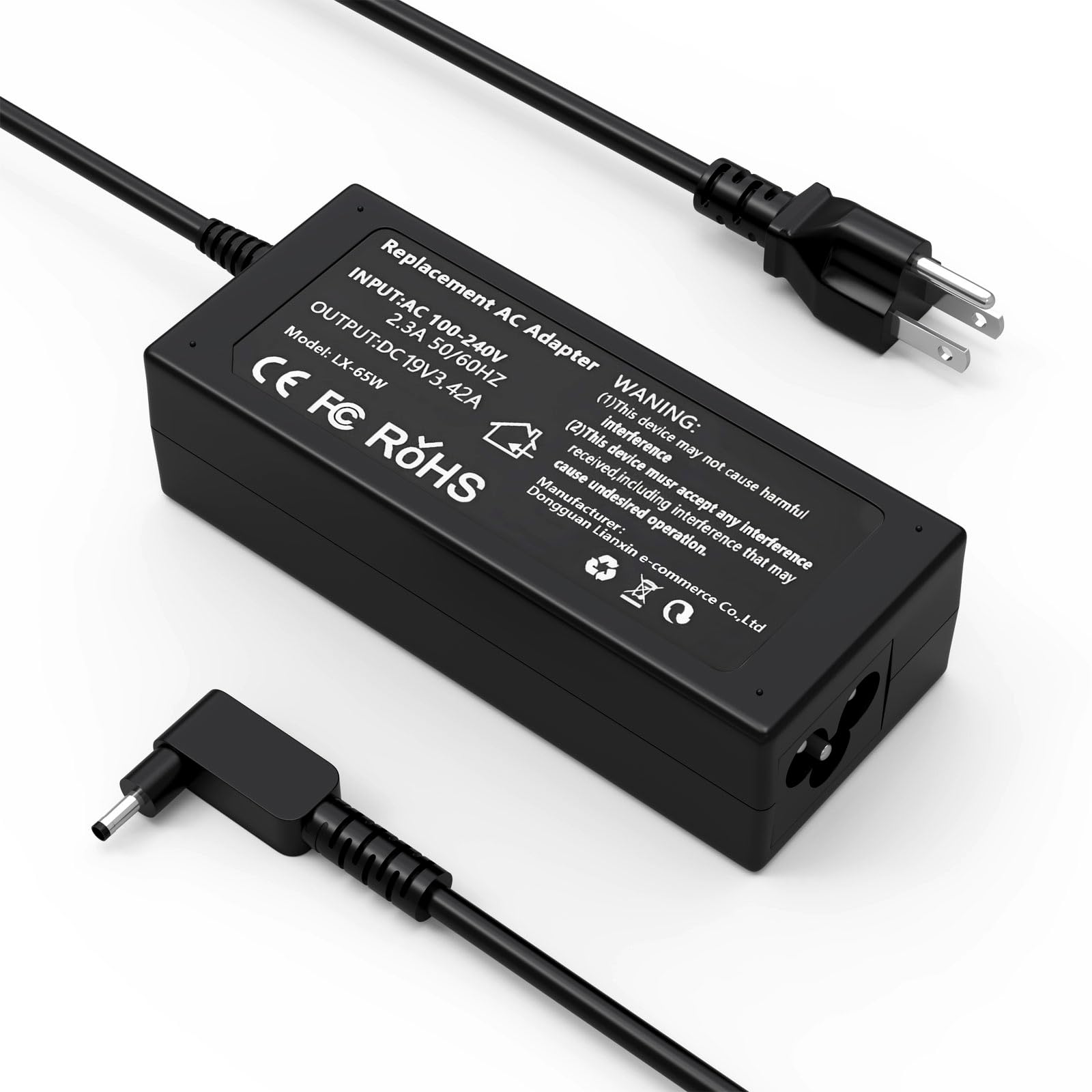 Nivjuky 65W charger for Acer Aspire 3 A315, compact travel-ready power