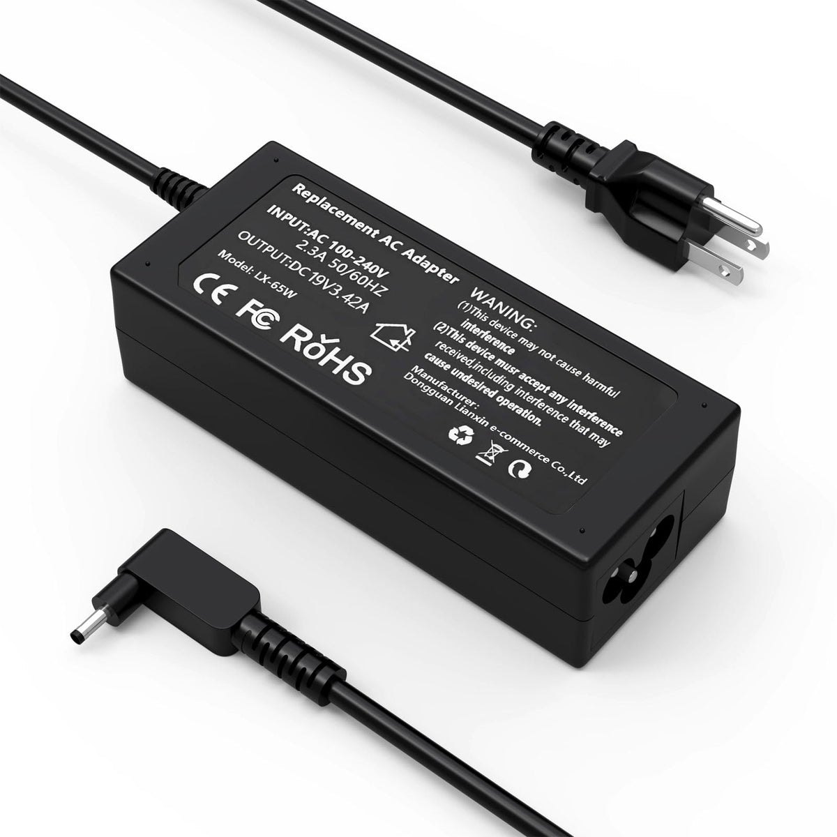 Nivjuky 65W charger for Acer Aspire 3 A315, compact travel-ready power
