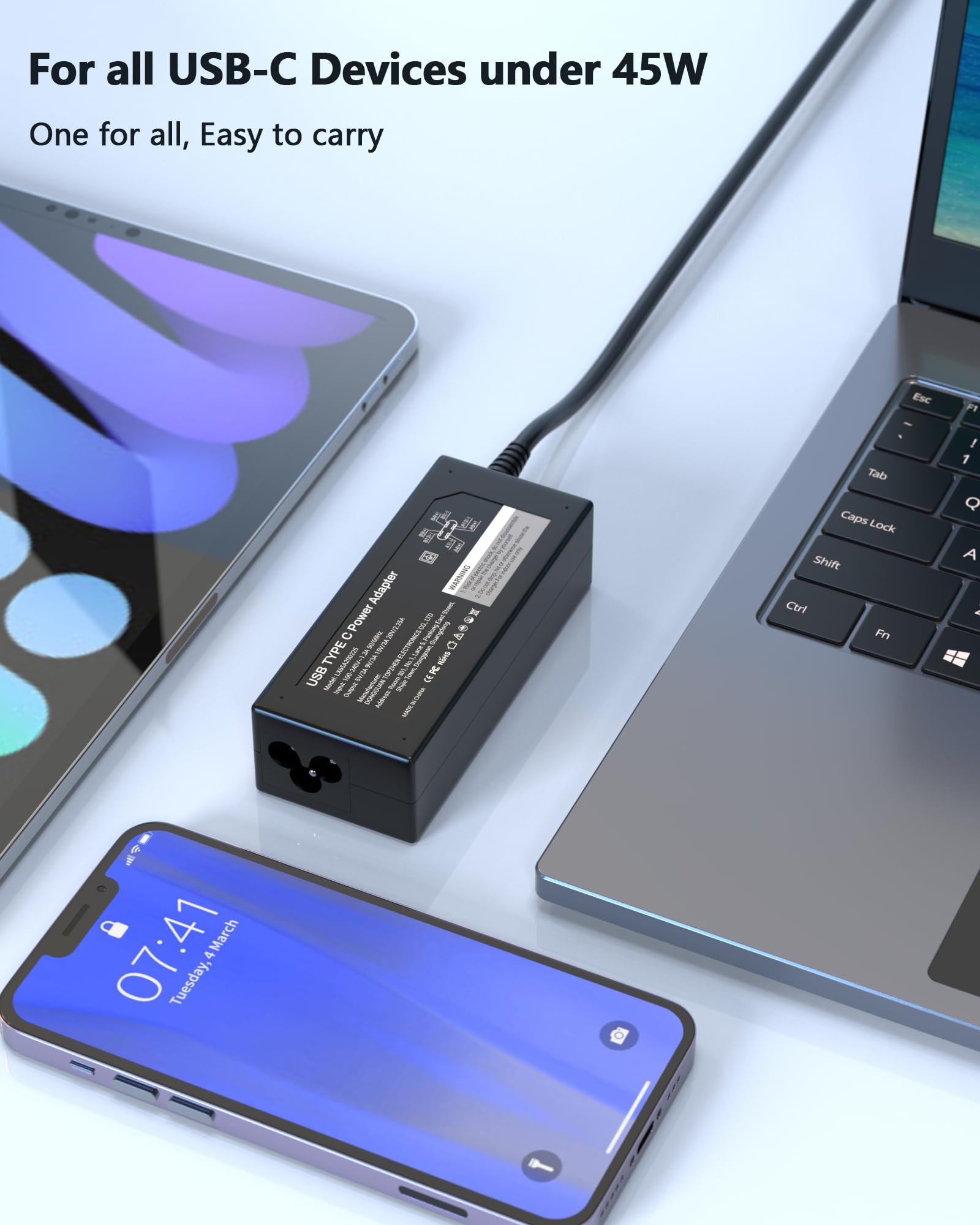Nivjuky charger with included AC cord for easy setup and use.