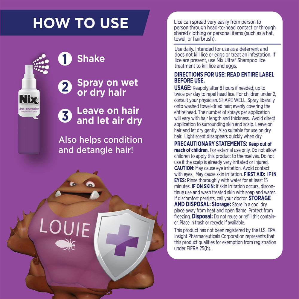 Close-up of Nix Ultra Lice Shampoo lather highlighting a gentle, non-toxic formula.