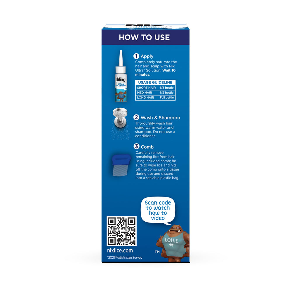 Nix Ultra packaging on display for shoppers seeking pediatrician-recommended care.