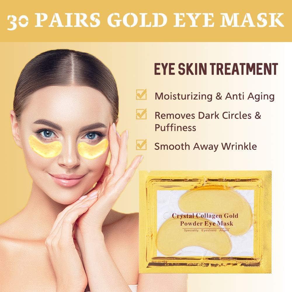 NIYET 24k gold eye mask close-up showing shimmering gel for deep moisturization
