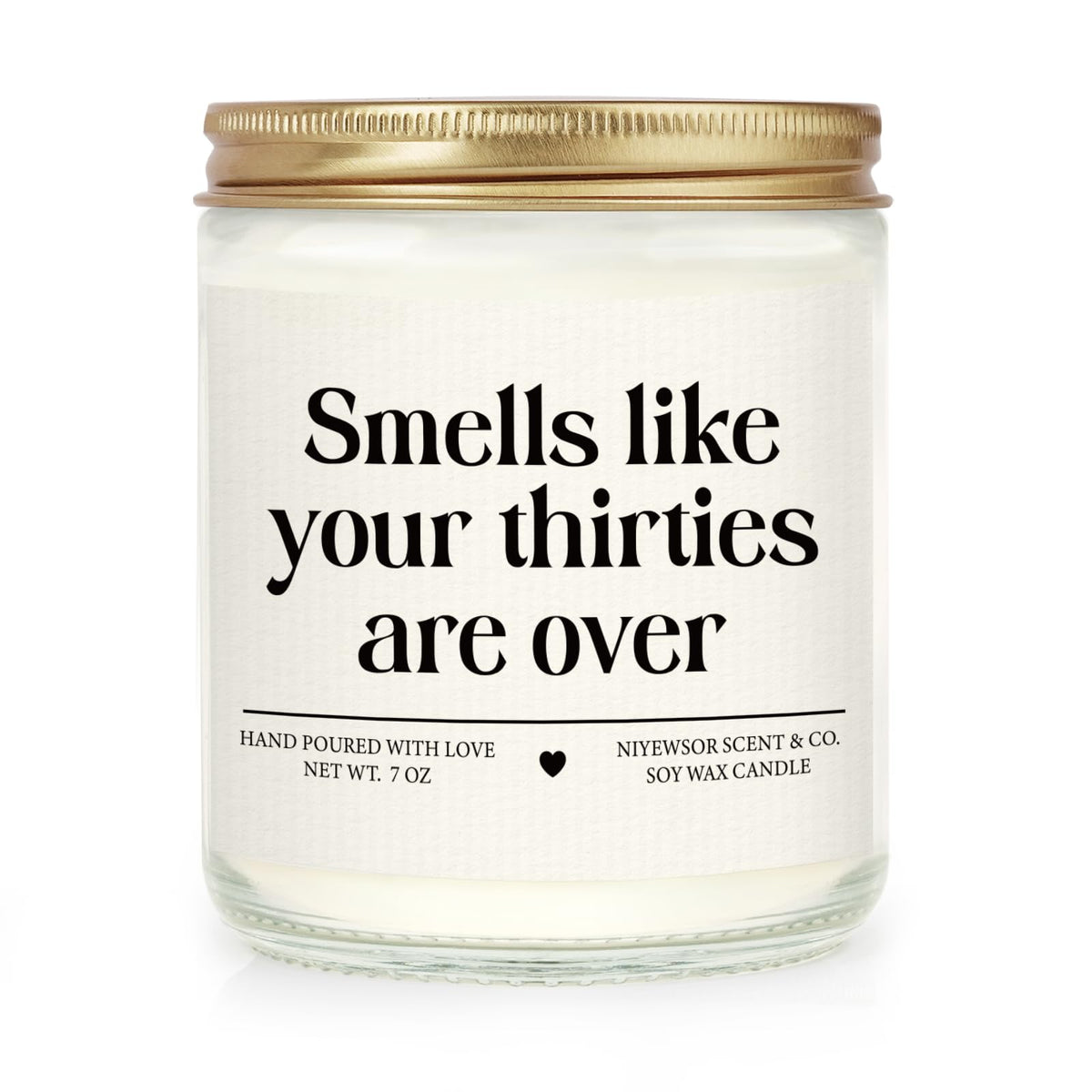 Niyewsor 40th birthday candle with funny sayings for celebrations.