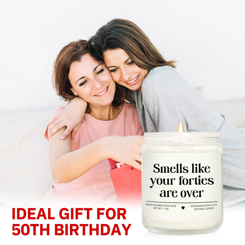Niyewsor 50th birthday candle label and design ideal for party décor.