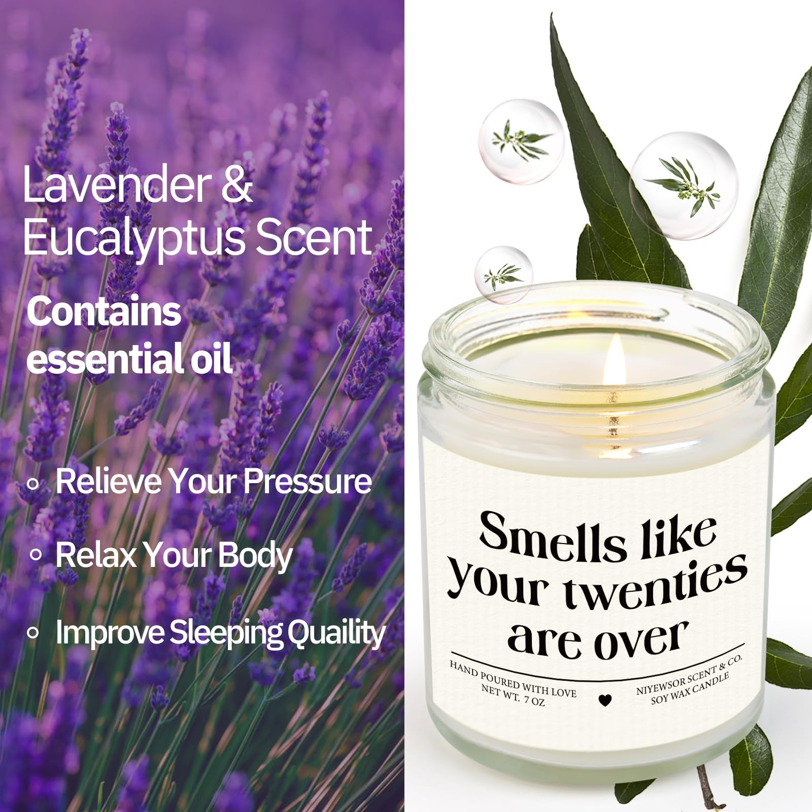 Niyewsor birthday gift candle for women and men, versatile and memorable.