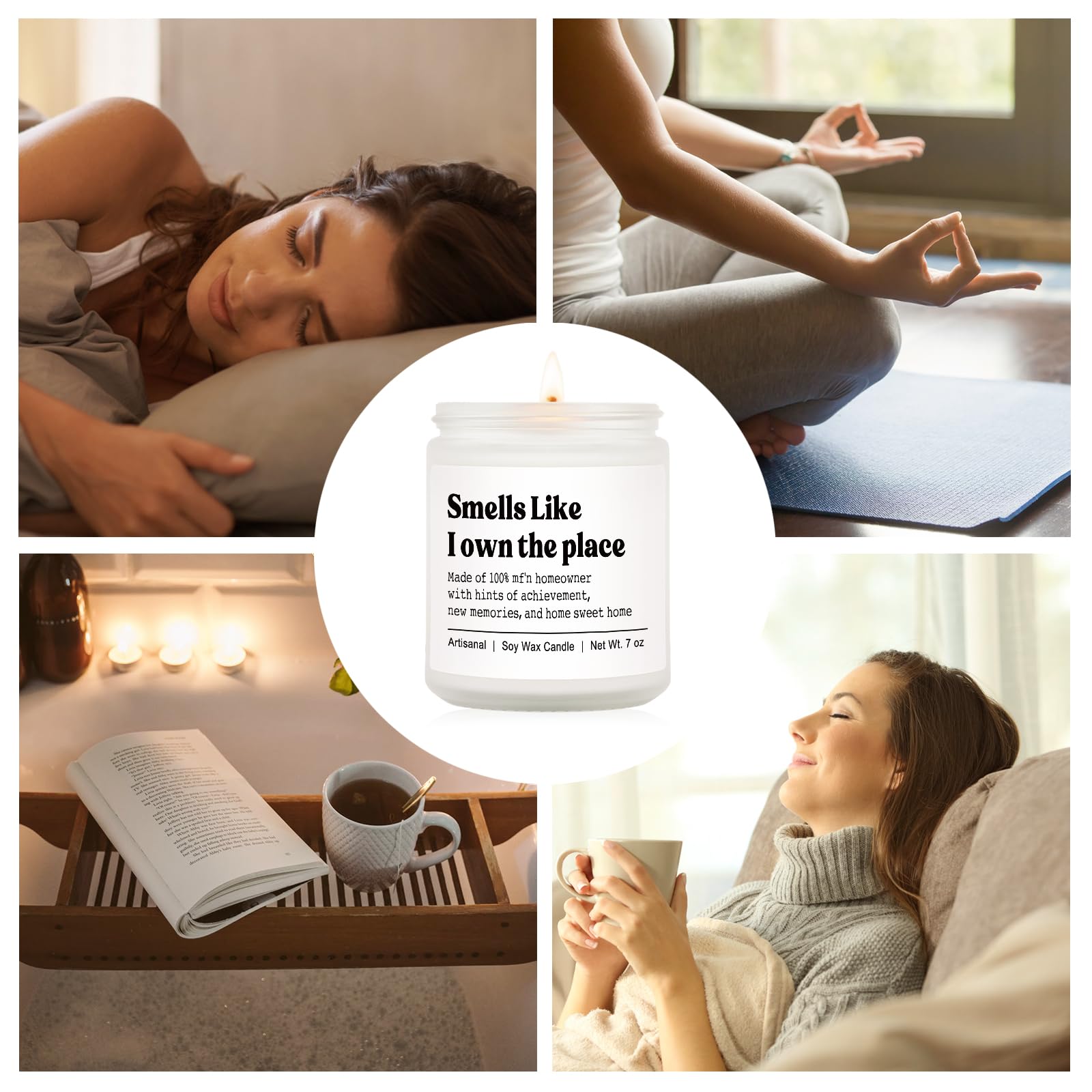 Reusable glass jar suitable for decor after burning