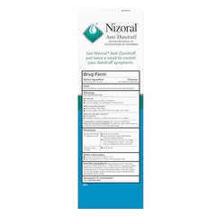 Nizoral bottle pour action illustrating easy application and even lather.