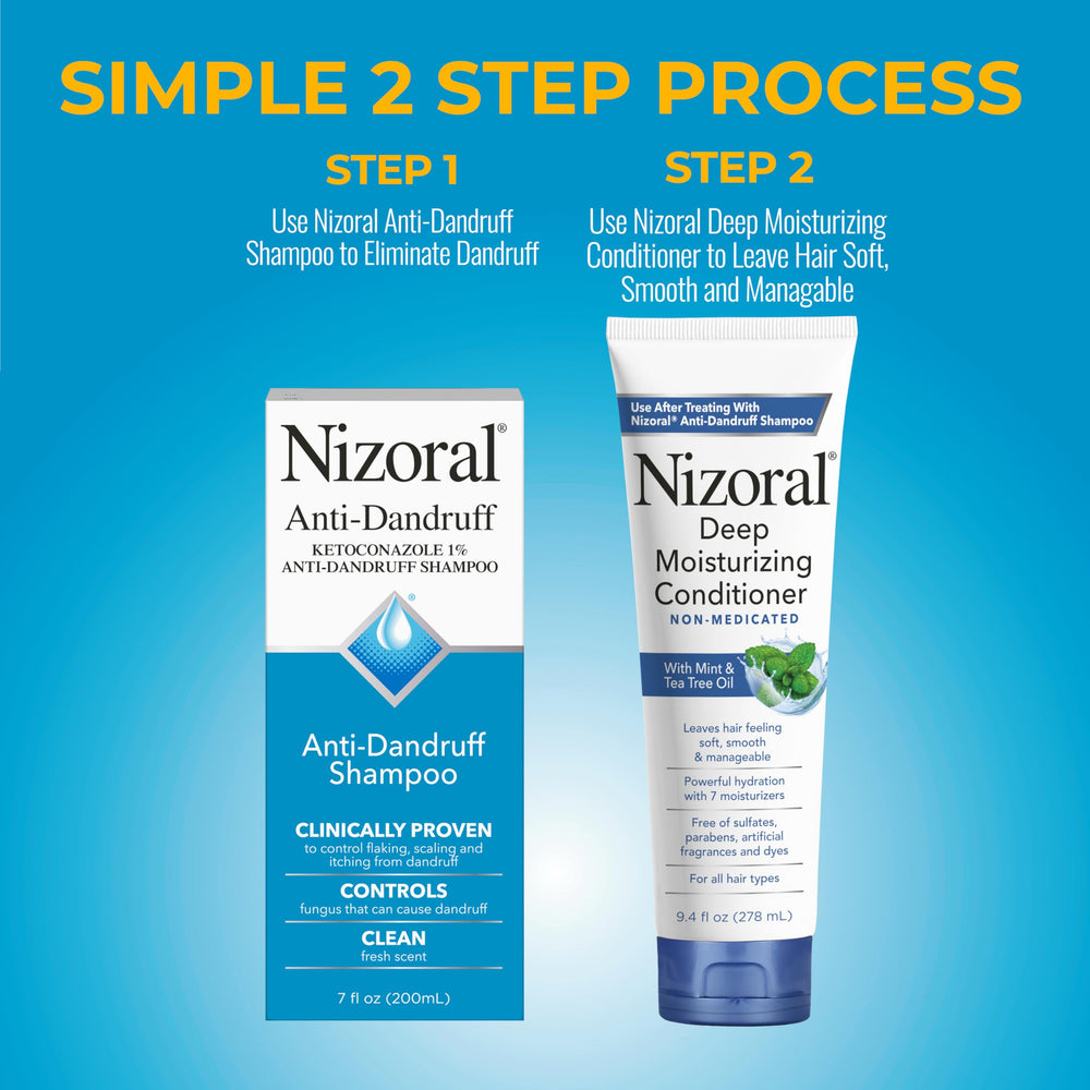 Nizoral bundle packaging shown for a complete dandruff care routine.