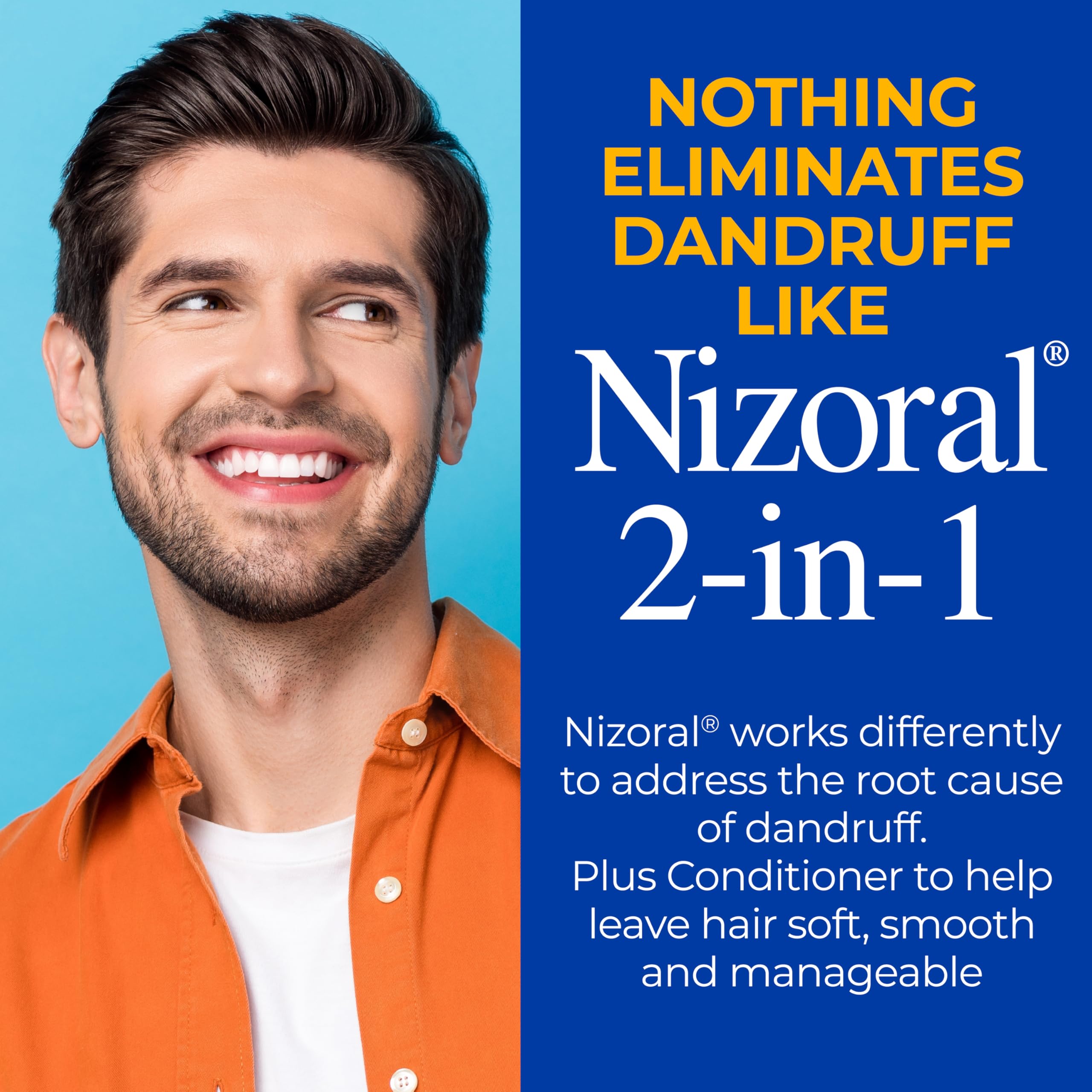 Nizoral conditioner soft hair illustrates added conditioning for smooth, manageable strands.
