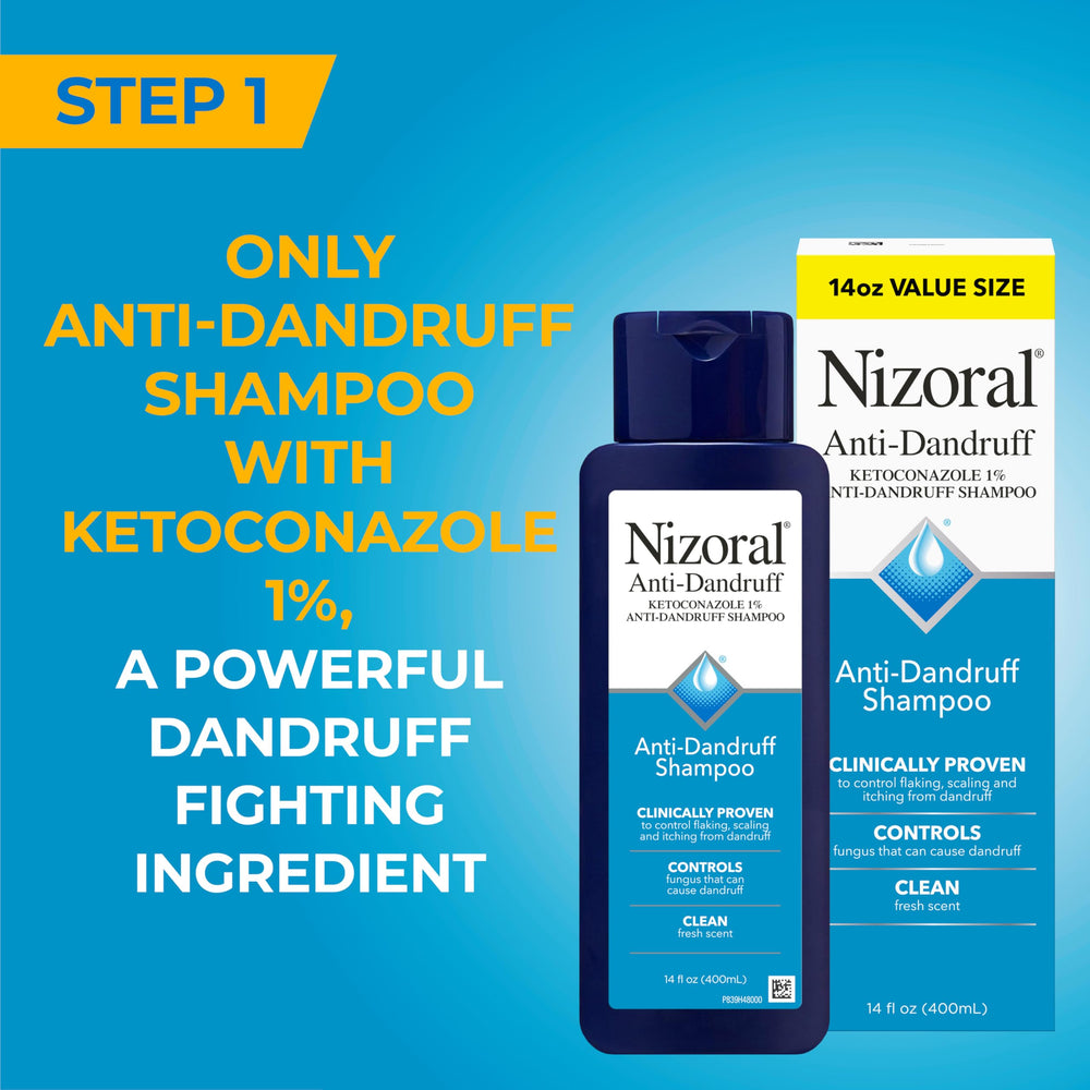 Nizoral Deep Moisturizing Conditioner bottle close-up shows hydration benefits.