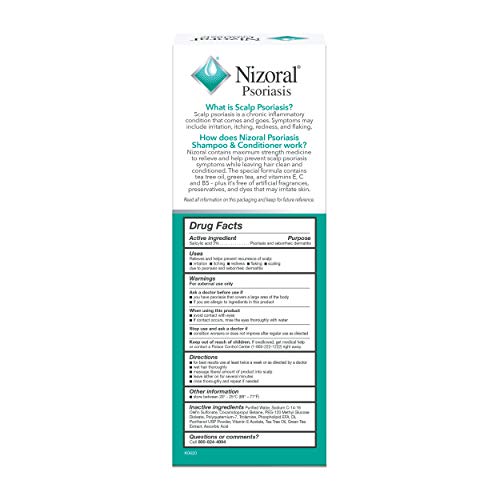 Nizoral psoriasis shampoo rich lather shown cleansing and conditioning hair.
