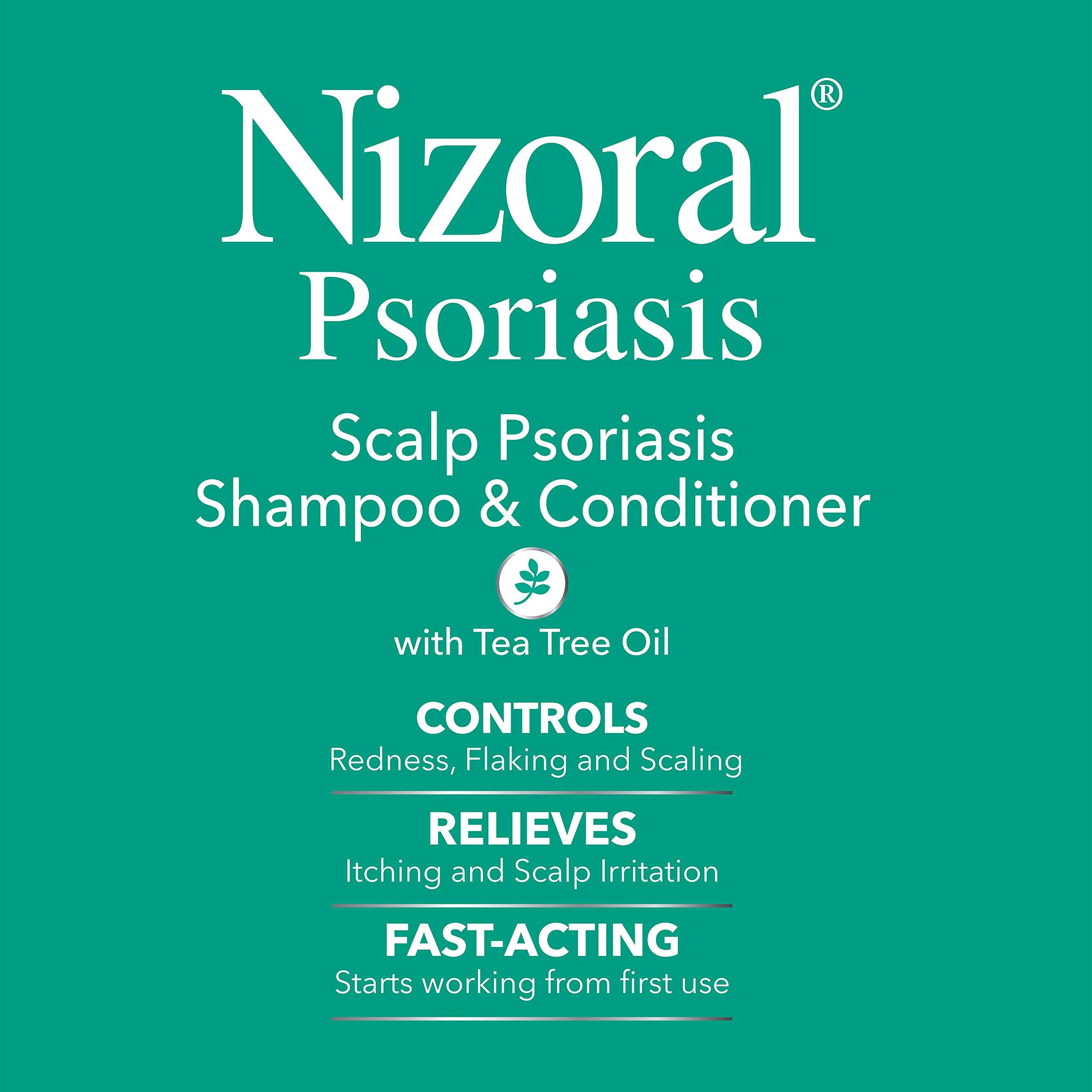 Nizoral psoriasis shampoo with tea tree oil and green tea for soothing scalp.