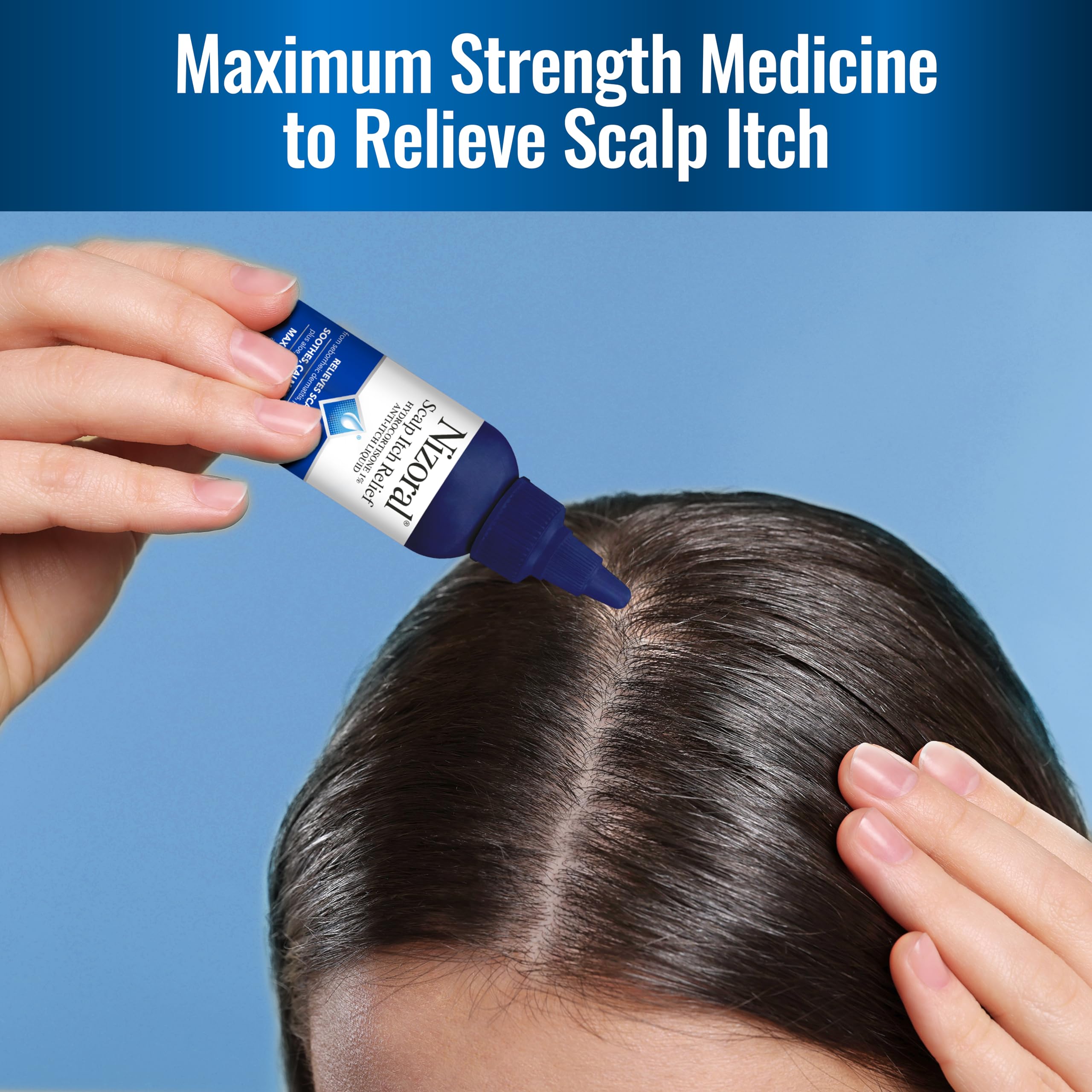 Nizoral formula with aloe nourishes the scalp while soothing itch